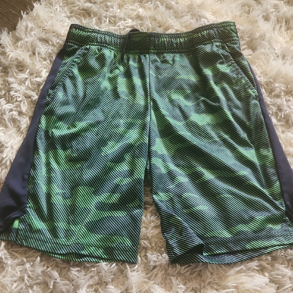All in Motion Boys Green and Black Athletic Shorts